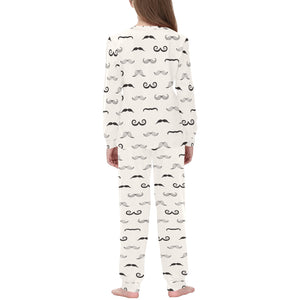 Mustache Beard Pattern Print Design 05 Kids' Boys' Girls' All Over Print Pajama Set