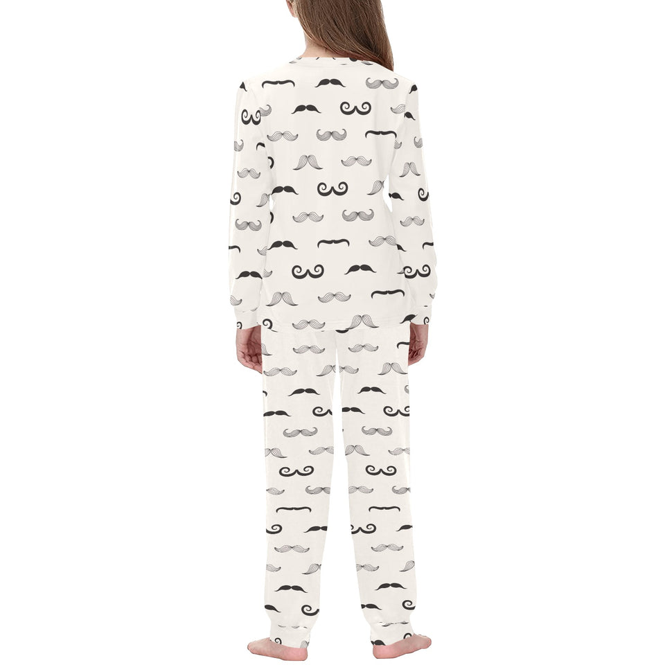 Mustache Beard Pattern Print Design 05 Kids' Boys' Girls' All Over Print Pajama Set
