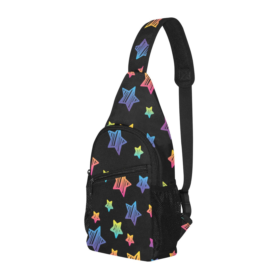 Colorful star pattern All Over Print Chest Bag