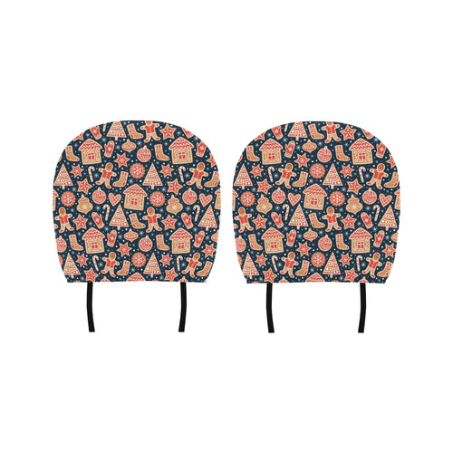 Christmas gingerbread cookie pattern Car Headrest Cover