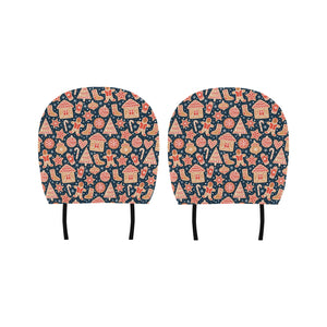 Christmas gingerbread cookie pattern Car Headrest Cover