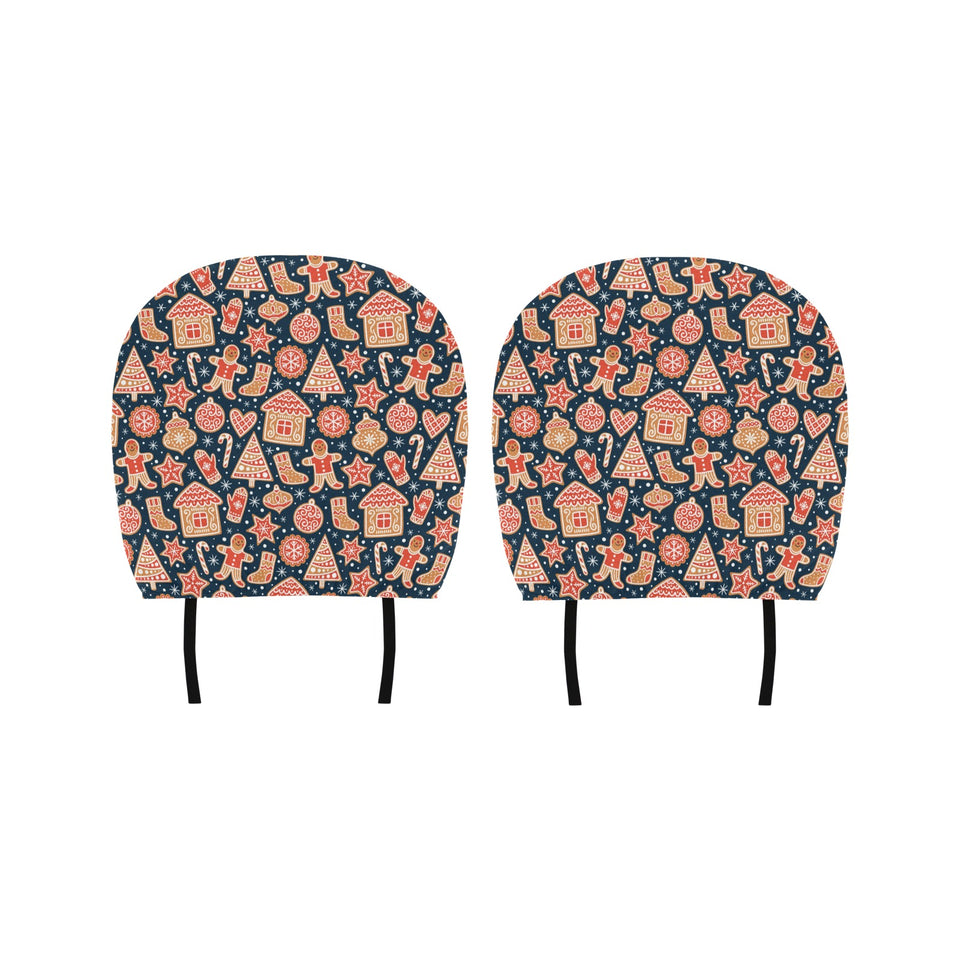 Christmas gingerbread cookie pattern Car Headrest Cover