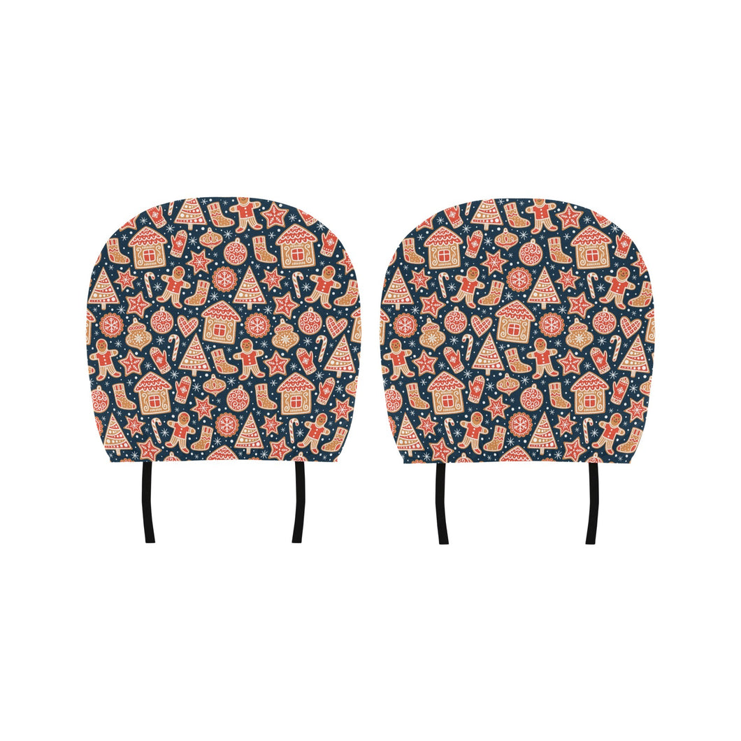 Christmas gingerbread cookie pattern Car Headrest Cover
