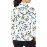 Peacock feather pattern Women's Long Sleeve Polo Shirt