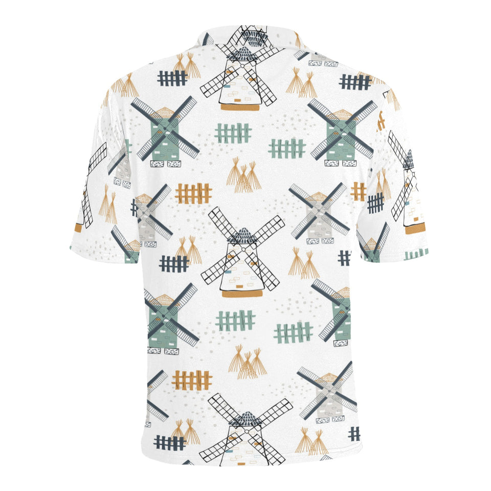 windmill pattern Men's All Over Print Polo Shirt