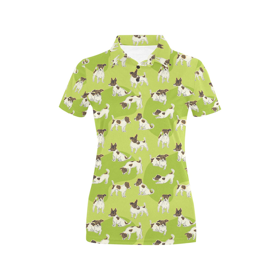 Jack Russel Pattern Print Design 01 Women's All Over Print Polo Shirt