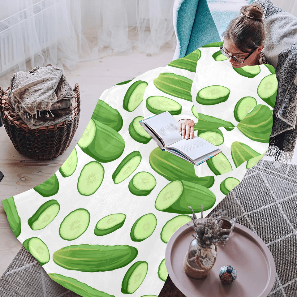 cucumber whole slices pattern Blanket Robe with Sleeves