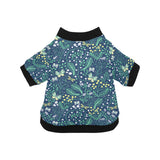 butterfly leaves pattern All Over Print Pet Dog Round Neck Fuzzy Shirt