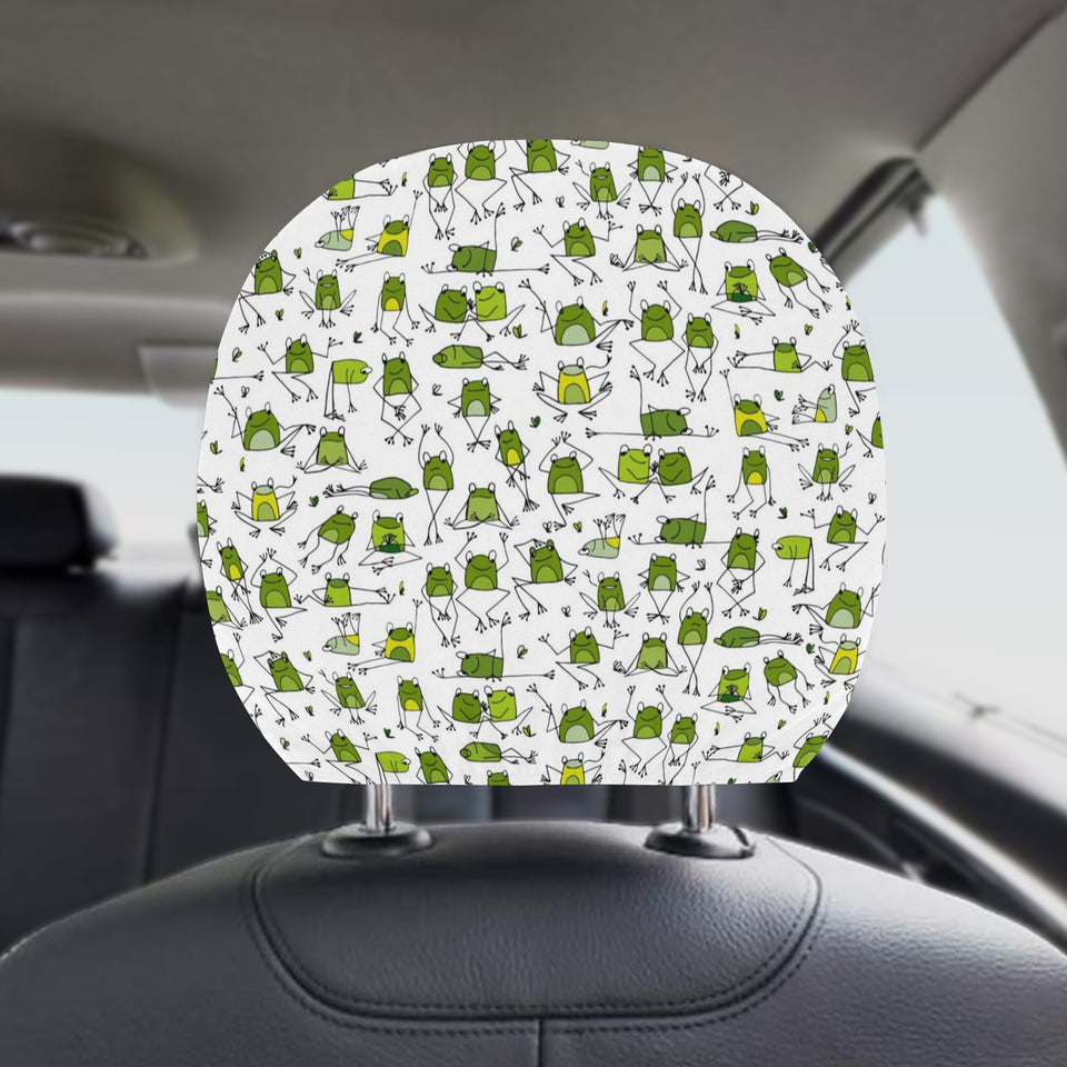 Sketch funny frog pattern Car Headrest Cover