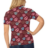 Pretzels Pattern Print Design 05 Women's All Over Print Polo Shirt