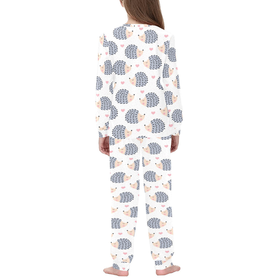 Hedgehog Pattern Print Design 04 Kids' Boys' Girls' All Over Print Pajama Set