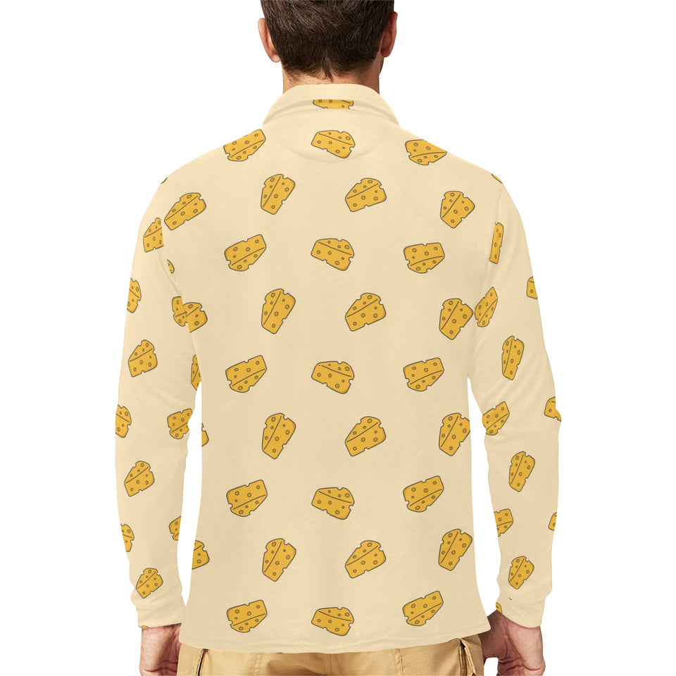 Cheese pattern Men's Long Sleeve Polo Shirt