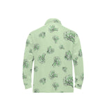 broccoli sketch pattern Men's Long Sleeve Polo Shirt