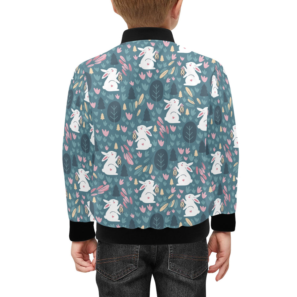 Cute rabbit pattern Kids' Boys' Girls' Bomber Jacket
