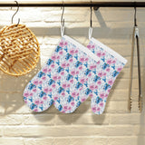 Hummingbird Pattern Print Design 02 Heat Resistant Oven Mitts