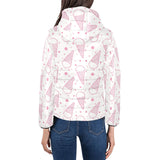 Hand drawn ice cream pattern Women's Padded Hooded Jacket