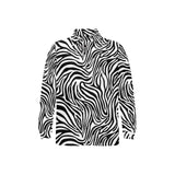 Zebra skin pattern Men's Long Sleeve Polo Shirt