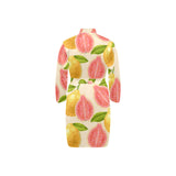 Beautiful guava pattern Men's Long Sleeve Belted Night Robe