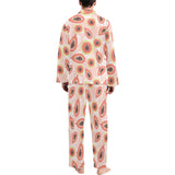 papaya leaves pattern Men's Long Pajama Set
