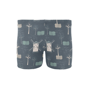 windmill tree pattern Men's Swimming Trunks