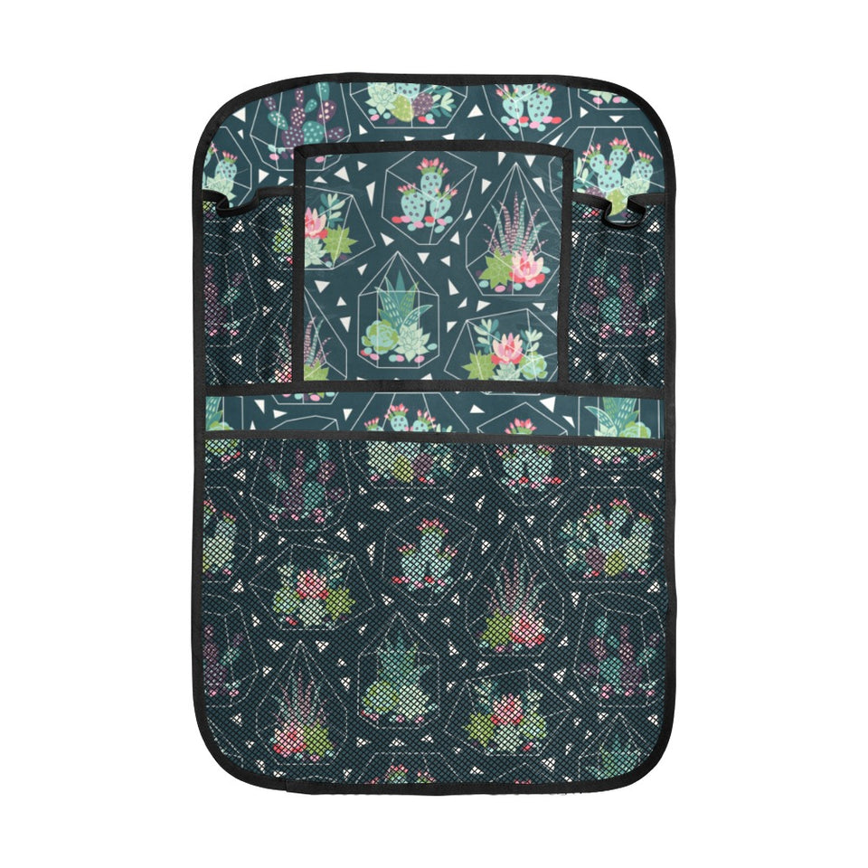 Cactus glass terrarium pattern Car Seat Back Organizer