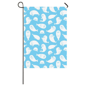 Cute white sea lion seals pattern House Flag Garden Flag