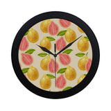 Beautiful guava pattern Elegant Black Wall Clock