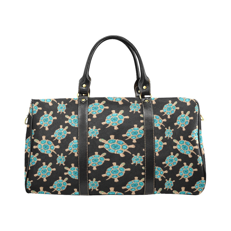 Sea turtle blue stone pattern Travel Bag