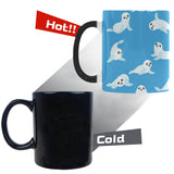 Cute sea lion seal pattern background Morphing Mug Heat Changing Mug