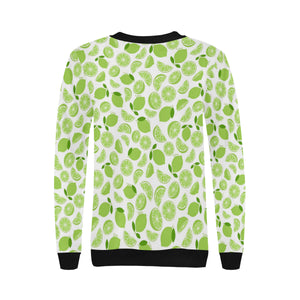 Lime design pattern Women's Crew Neck Sweatshirt