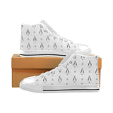 Penguin pattern Men's High Top Canvas Canvas Shoes White