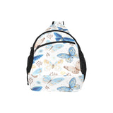blue butterfly pattern All Over Print Chest Bag