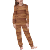 Wood Printed Pattern Print Design 04 Kids' Boys' Girls' All Over Print Pajama Set