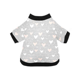 Heart pattern gray background All Over Print Pet Dog Round Neck Fuzzy Shirt