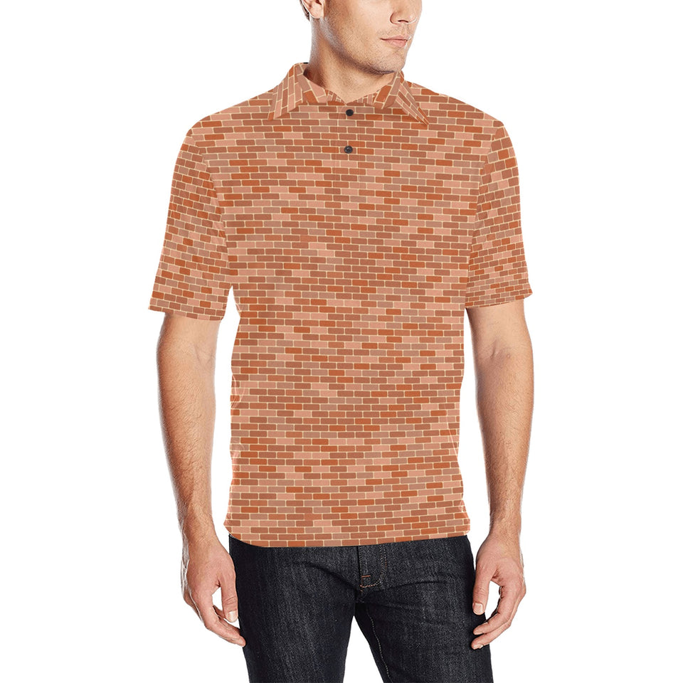 Brick Printed Pattern Print Design 02 Men's All Over Print Polo Shirt