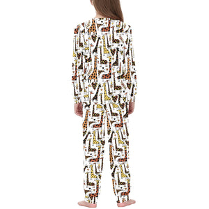 Giraffe Pattern Print Design 05 Kids' Boys' Girls' All Over Print Pajama Set