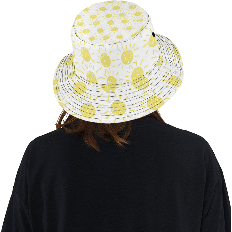 hand drawn sun pattern Unisex Bucket Hat