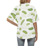 Cucumber sketch pattern Women's All Over Print Hawaiian Shirt