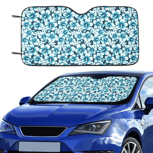 Hibiscus Pattern Print Design 04 Car Sun Shade