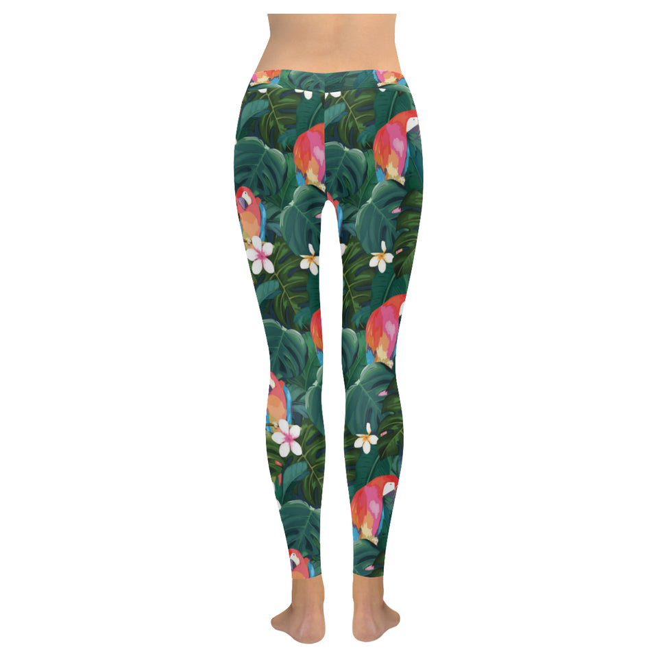 Parrot Palm tree leaves flower hibiscus pattern Women's Legging Fulfilled In US