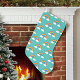 Rainbow pattern green background Christmas Stocking