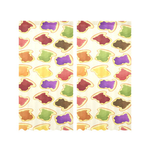 Bread Toast Pattern Print Design 02 Gauze Curtain