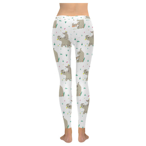 Cute Rhino pattern background Women's Legging Fulfilled In US