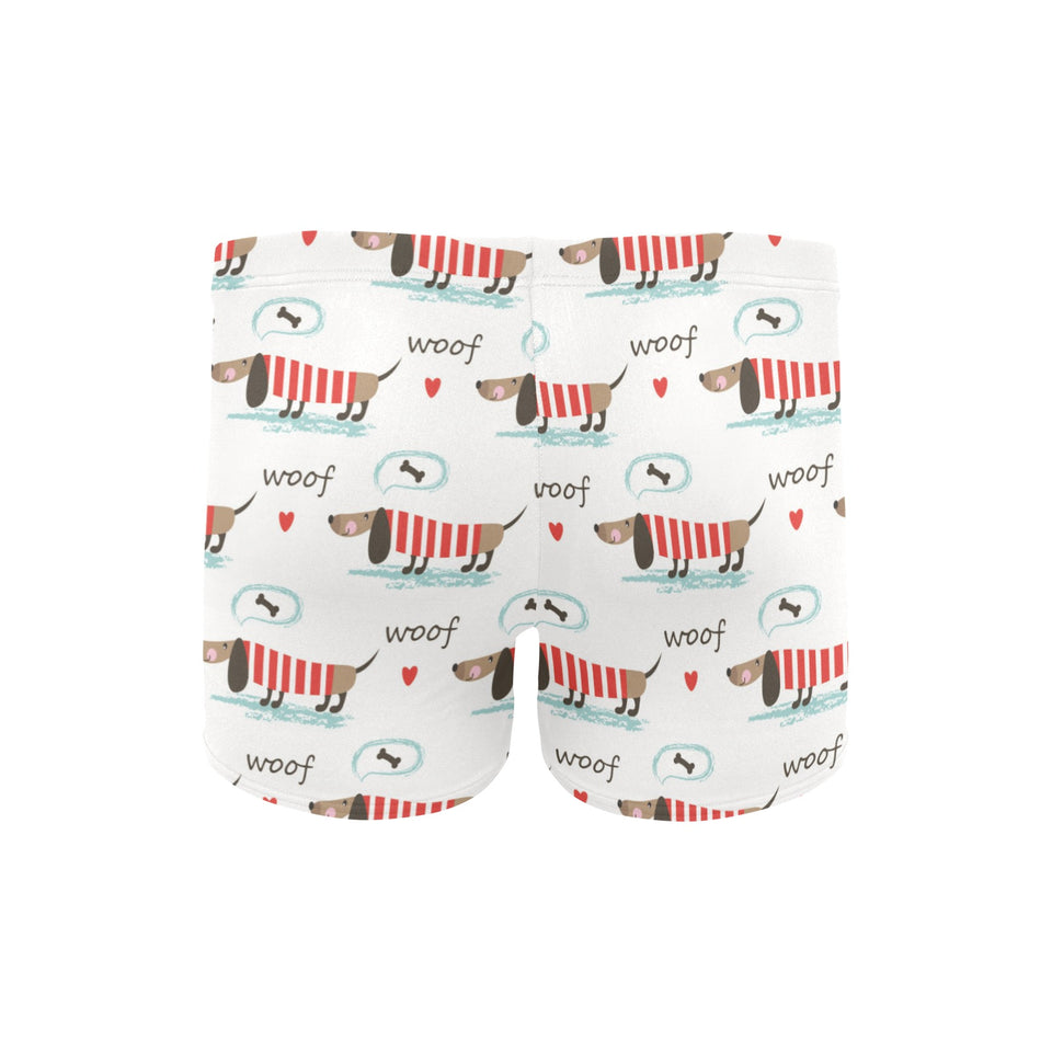 Cute dachshund bone pattern Men's Swimming Trunks