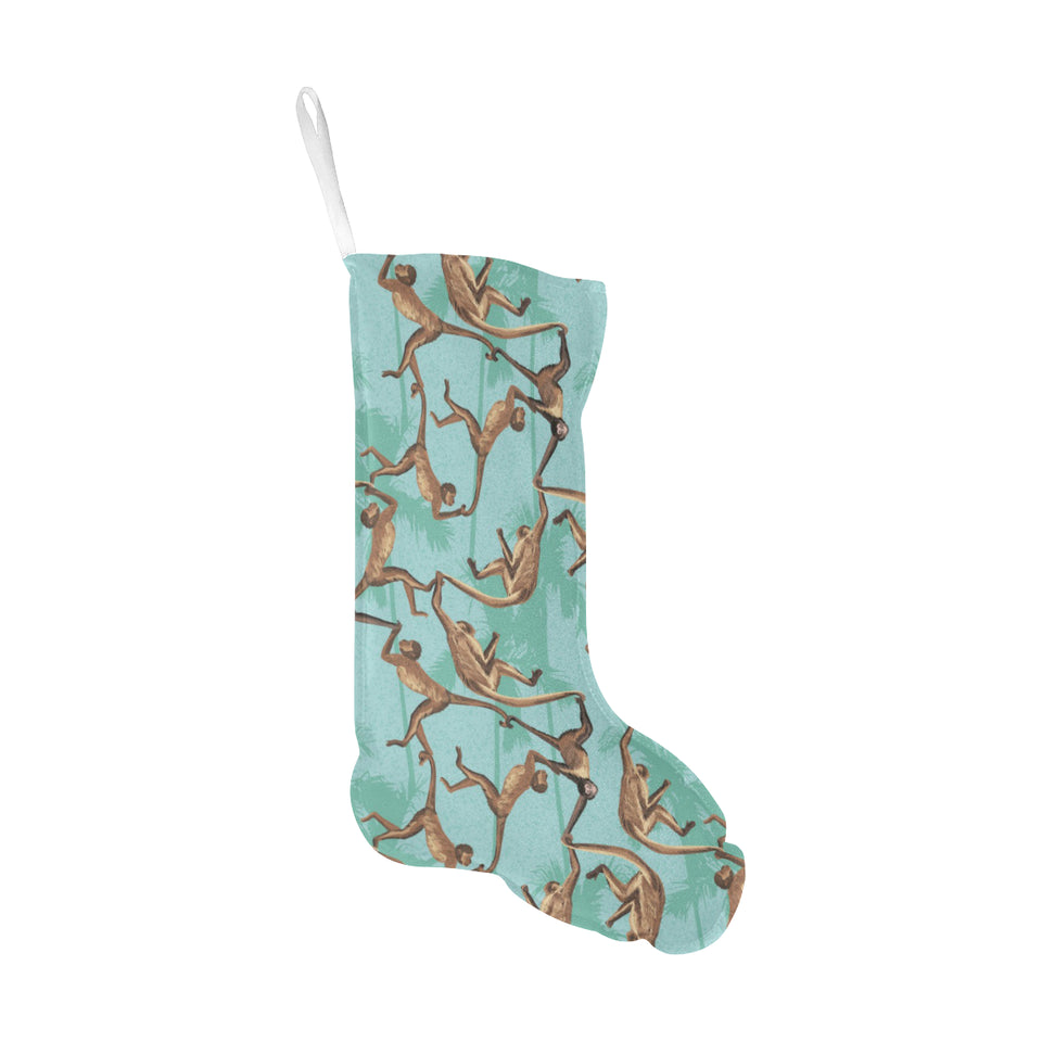 Monkey Palm tree background Christmas Stocking