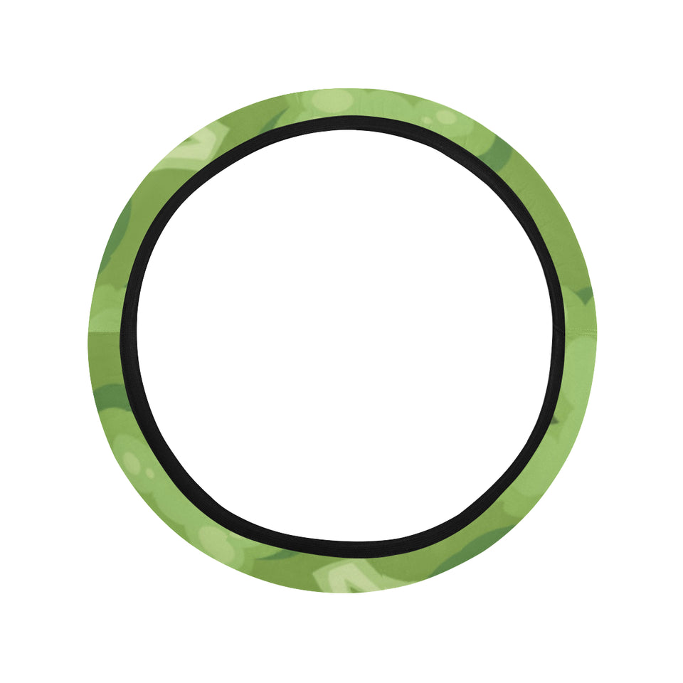 Broccoli pattern green background Car Steering Wheel Cover