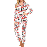 Red mushroom dot pattern Women's Long Pajama Set