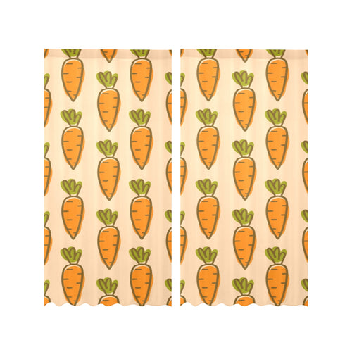 Carrot Pattern Print Design 04 Gauze Curtain