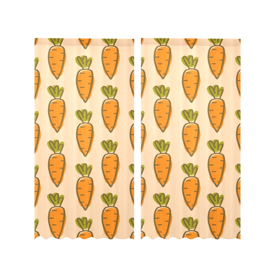 Carrot Pattern Print Design 04 Gauze Curtain
