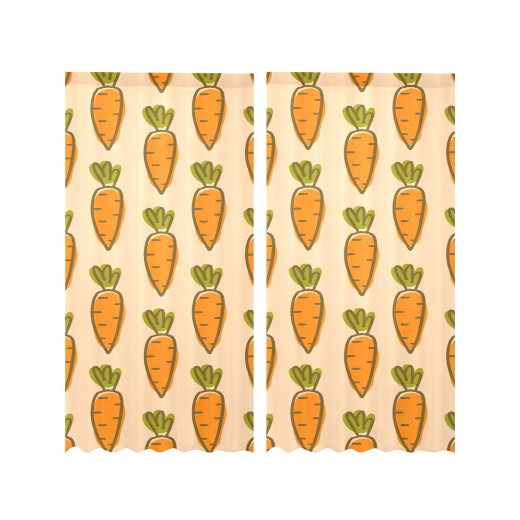 Carrot Pattern Print Design 04 Gauze Curtain